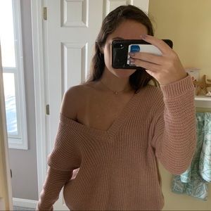 Mauve sweater with back cutout (previously listed)